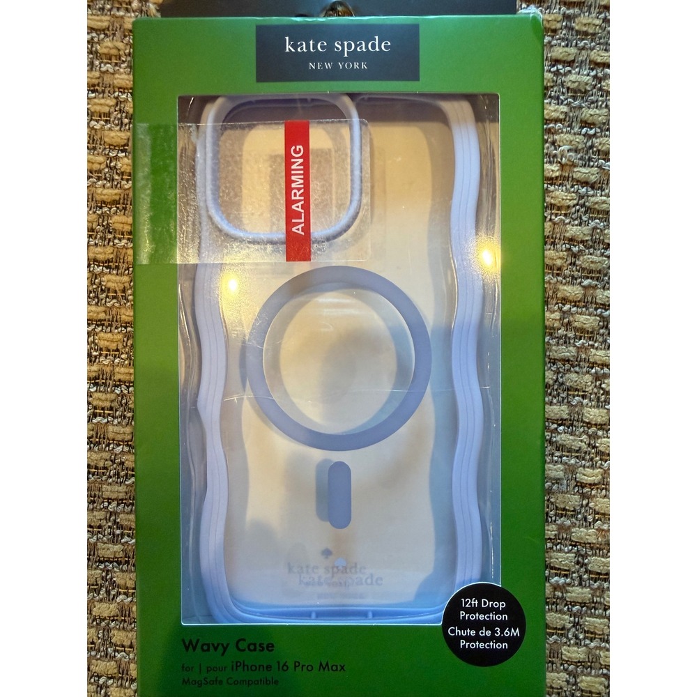 Kate Spade Wavy Case iPhone 16 Pro Max Lavender New MagSafe Protective Cover